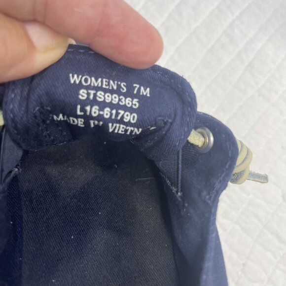 Sperry Womens Casual Navy Blue Canvas Slip-On Sneakers SZ 7M - Picture 9 of 10